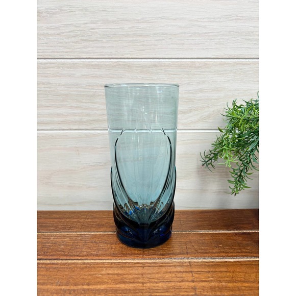 Set of 4 Majesty Peacock Blue Flat Tumblers by Libbey Glass - Discontinued - Picture 2 of 5